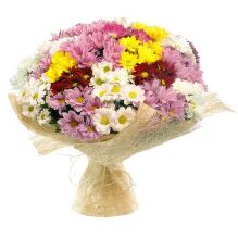 №118  Букет из 15 кустовых хризантем.